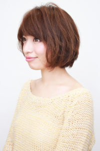 大人可愛いナチュラルボブ横